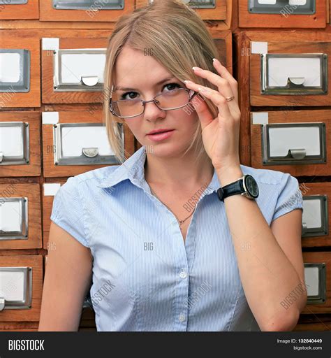 Girl Library Glasses Image And Photo Free Trial Bigstock
