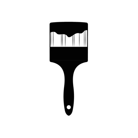 Paint Brush Silhouette Black And White Icon Design Element On Isolated