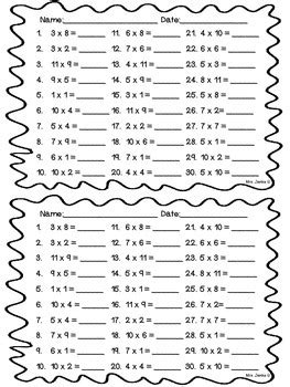 Mad Minute Math Multiplication Expansion Pack by Journeying with Mrs Jenks