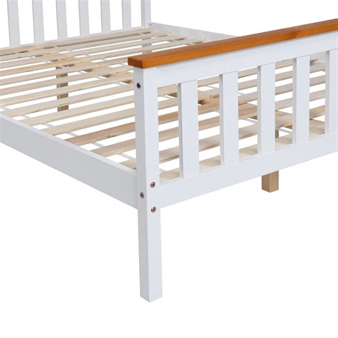 Marta Fsc Certified Solid Wooden Shaker Style Bed In White And Oak Uk
