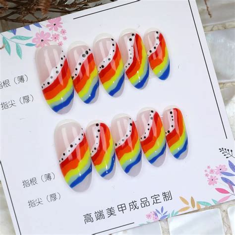 100% Handmade Best Rainbow Neon Nails In 2024 - Dreamall