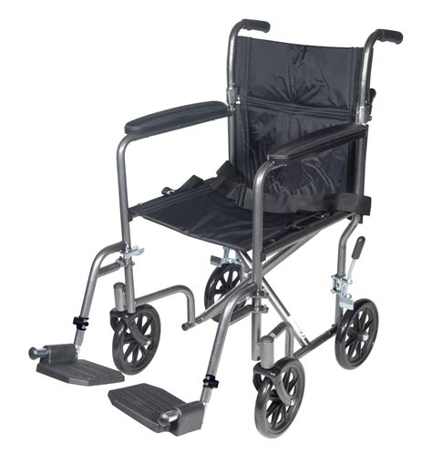 Drive Medical Lightweight Steel Transport Wheelchair, Fixed Full Arms