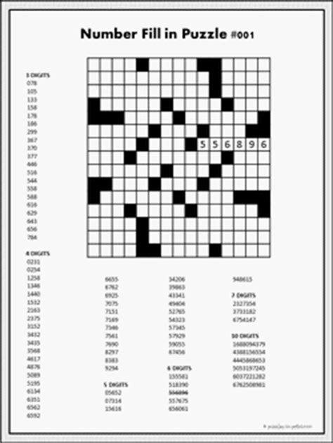 Puzzles fill crossword puzzle quantity printable print term vocabulary ins crosswords simple quantities xmas grown ups letter exciting worksheets developers sport. Printable Number Fill-In Puzzles