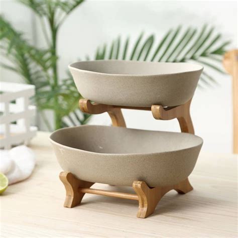 Luxury Two Tiers Frosted Ceramic Serving Bowl Decorative