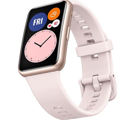 The polished stainless steel watch frame is sleek and premium, and pairs seamlessly with the soft fluoroelastomer strap for an always comfortable fit. Buy HUAWEI Watch Fit - Sakura Pink | Free Delivery | Currys