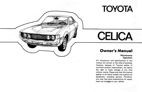 Toyota Celica Owners Manual 1976 Au Page 003 100dpi Retro Jdm