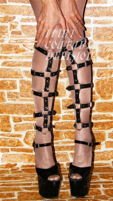 leather leg garters leather harness leather legs belts pair etsy