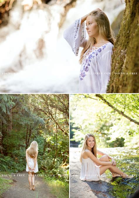 Beautiful And Natural Waterfall Senior Pictures In Oregon Holli True