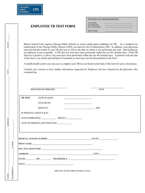 Tb Test Forms For Employees Fill And Sign Printable Template Online