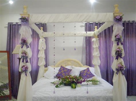 Beautiful Bridal Bedroom Decor With White Bedding And Purp Flickr