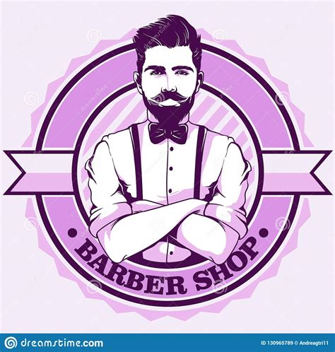 Barber Shop Logo With Man Stock Illustration Illustration Of Icon