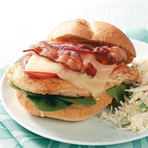 Sprinkle with salt and pepper. Bacon-Chicken Sandwiches Recipe | Taste of Home