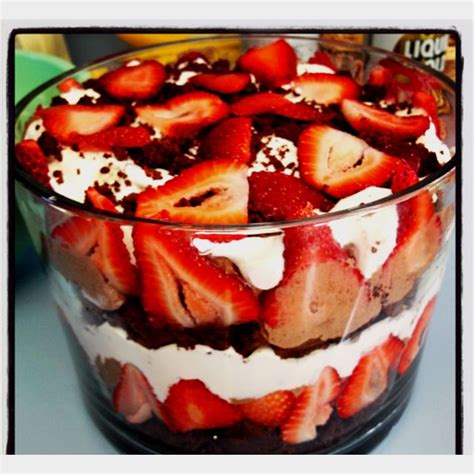 This link is to an external site that may or may not meet accessibility guidelines. Chocolate mousse trifle with strawberries. Yum! (com ...