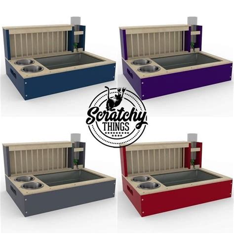 Diy modern litter box hider. Nibbler Combo, 4in1 bunny rabbit hay and food feeder with ...