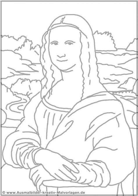 Mona Lisa Coloring Monalisa Mona Lisa Kunst Bilder Vorlagen