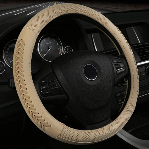Hand Woven Leather Car Steering Wheel Cover For Nissan Qashqai Note