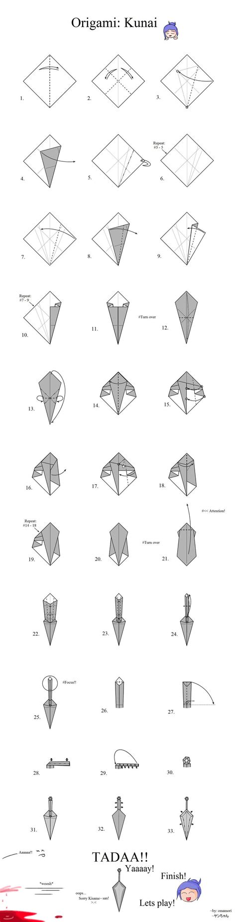origami kunai embroidery origami