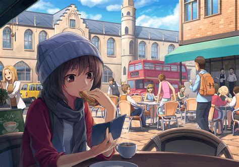 Anime Hd Girl Coffee Shop Wallpapers Wallpaper Cave