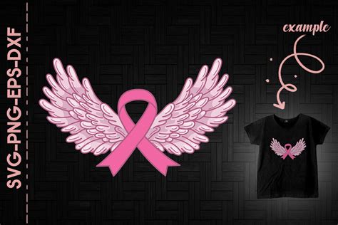 Pink Ribbon Angel Wings Breast Cancer By Utenbaw Thehungryjpeg