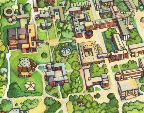Illustrated Map Of Sussex University Campus On Behance