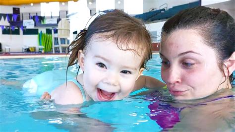Baby S First Swim Class Mommy Baby Pool Day Youtube
