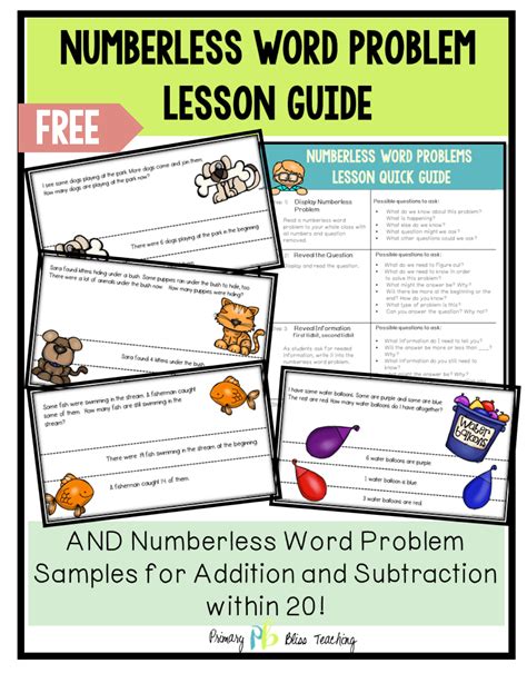 Check spelling or type a new query. Numberless Word Problems FREEBIE | Word problems, First ...