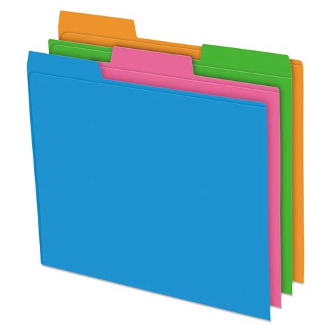 Pendaflex Glow Poly File Folders 13 Cut Top Tab Letter Assorted