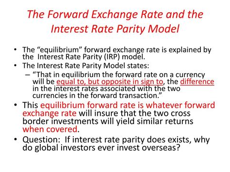 Ppt The Forward Market And The Forward Exchange Rate Powerpoint