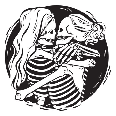 Skeletons Kissing Svg