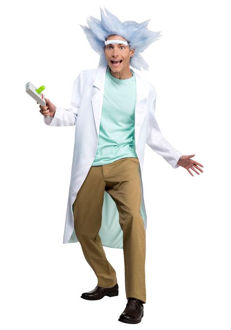 Deluxe Rick And Morty Adult Rick Costume With Wig And Unibrow