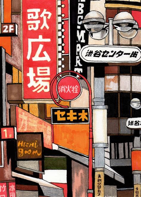 Tokyo Street Signs Poster By Erin Nicholls Displate