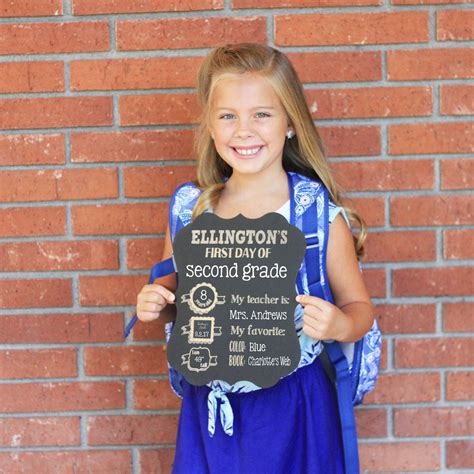 First Day Of School Chalkboard Sign Ellington Stamp Out