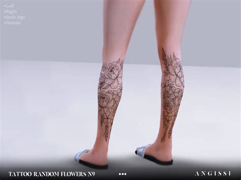 Angissis Tattoo Random Flowers N9 The Sims Sims 5 Best Sims Sims 4