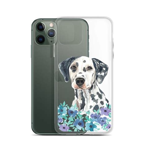 Dalmatian Iphone Case Waterolor Dalmatian Dog Floral Iphone Etsy