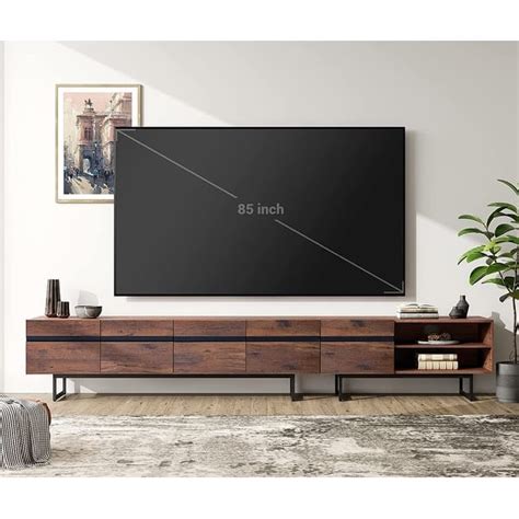Wampat Modern Tv Stand For Up To 100 Inch Tv With Storage Cabinets
