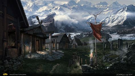 Artwork By Jcm Machin Viking Village Fantasy City Fantasy Village