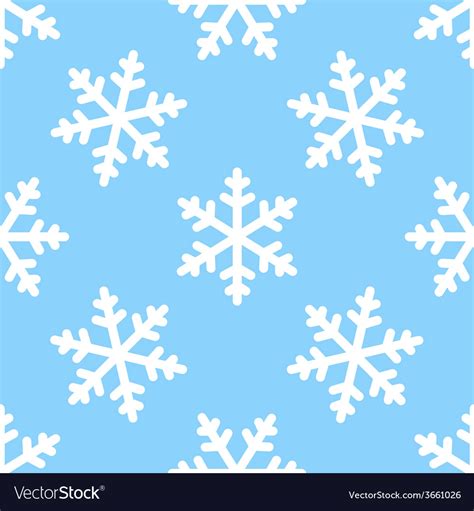 Seamless Snowflake Pattern Winter Background Vector Image