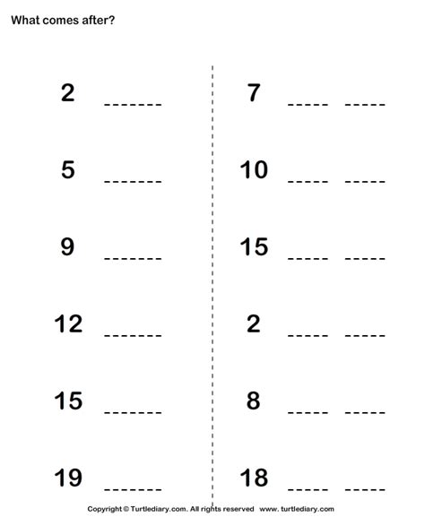 ️what Number Comes After Worksheet Free Download