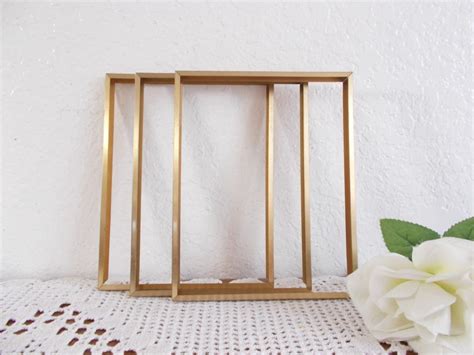 Vintage Gold Metal Picture Frame 8 X 10 Photo Decoration Mid Etsy