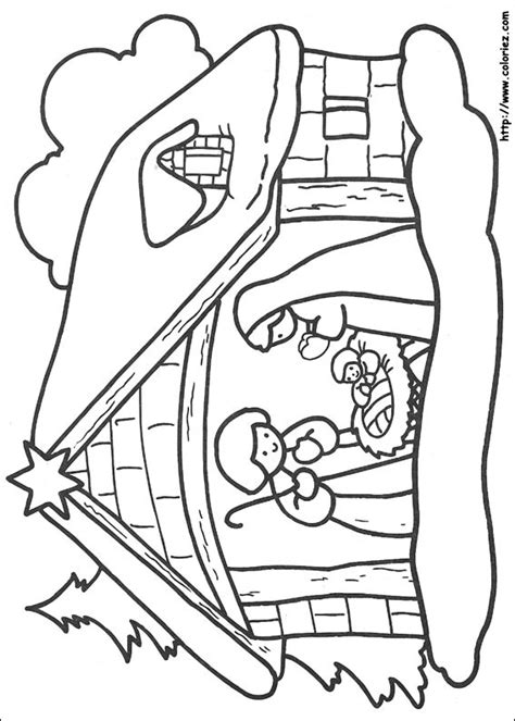 COLORIAGE  Crèche de Noël