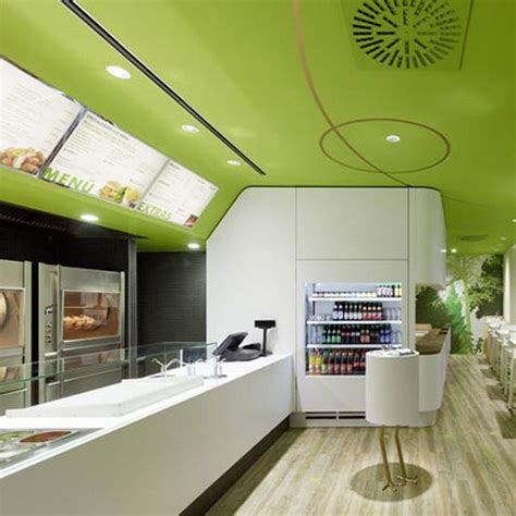 Green And Clean Restaurant Interior Modern Restaurant Design