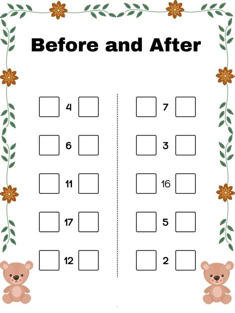 Pre K Math Workbook Before And After What Comes Before What Etsy In