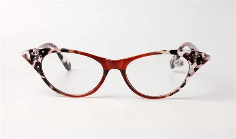 soolala womens fashion designer rhinestone cat eye magnifying reading glasses