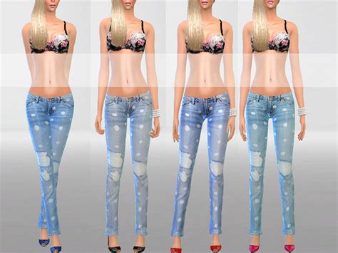 Skinny Jeans With Dots By Pinkzombiecupcakes At TSR Sims Updates