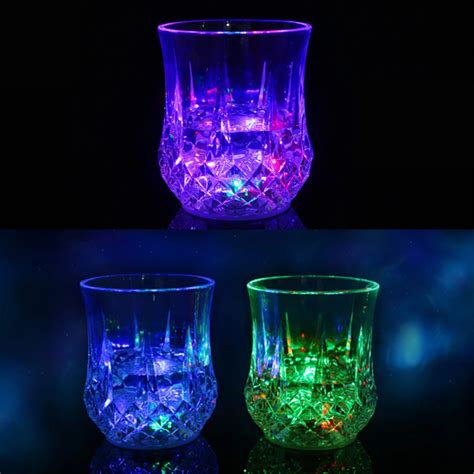 Led Drink Flashing Light Glow Juice Glass Cup Champagne Glass Wine Glass Cup Party Induction