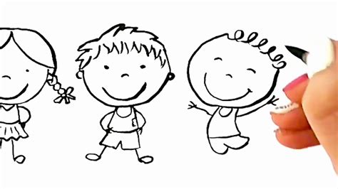 How To Draw Children Boys And Girls Really Simple Drawing For Kids