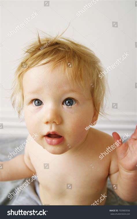 Six Month Old Baby Boy Blue Stock Photo 703983556 Shutterstock