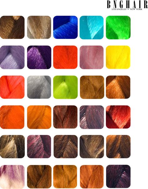 Kanekalon Hair Color Chart