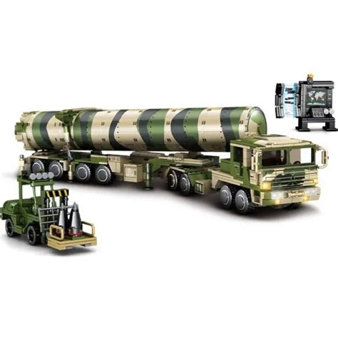 Building Blocks Moc Military Ww2 Df31a Intercontinental Missile Truck