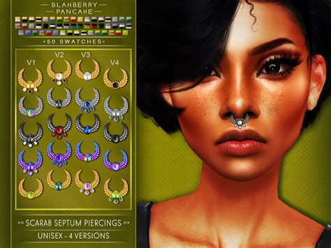 Blahberry Pancake Scarab Septum Piercings U The Sims 4 Download Simsdomination Septum